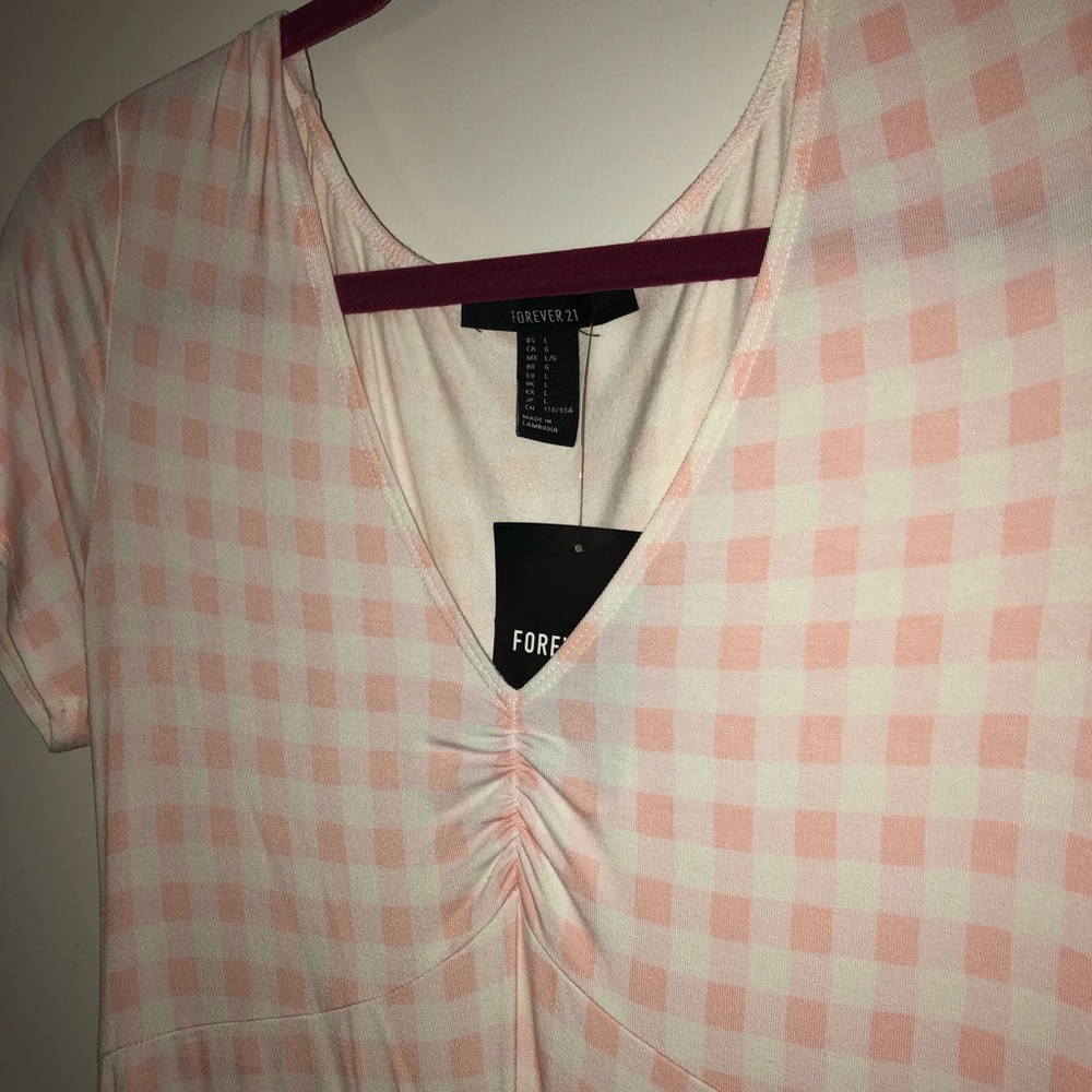 Forever 21 Pink Gingham Dress NWT - Picture 4 of 7